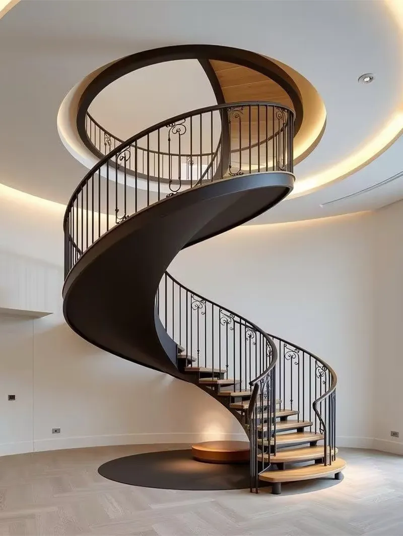 Luxury Metal Wood Spiral Staircase Main