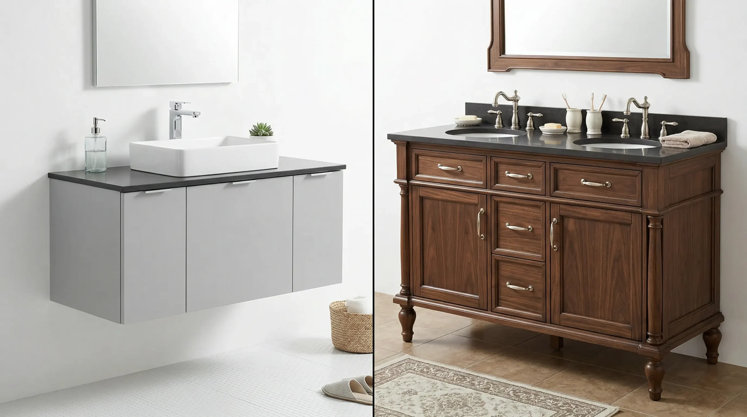 Pre-assembled Bathroom Vanities Installation Logic and Sink Configuration