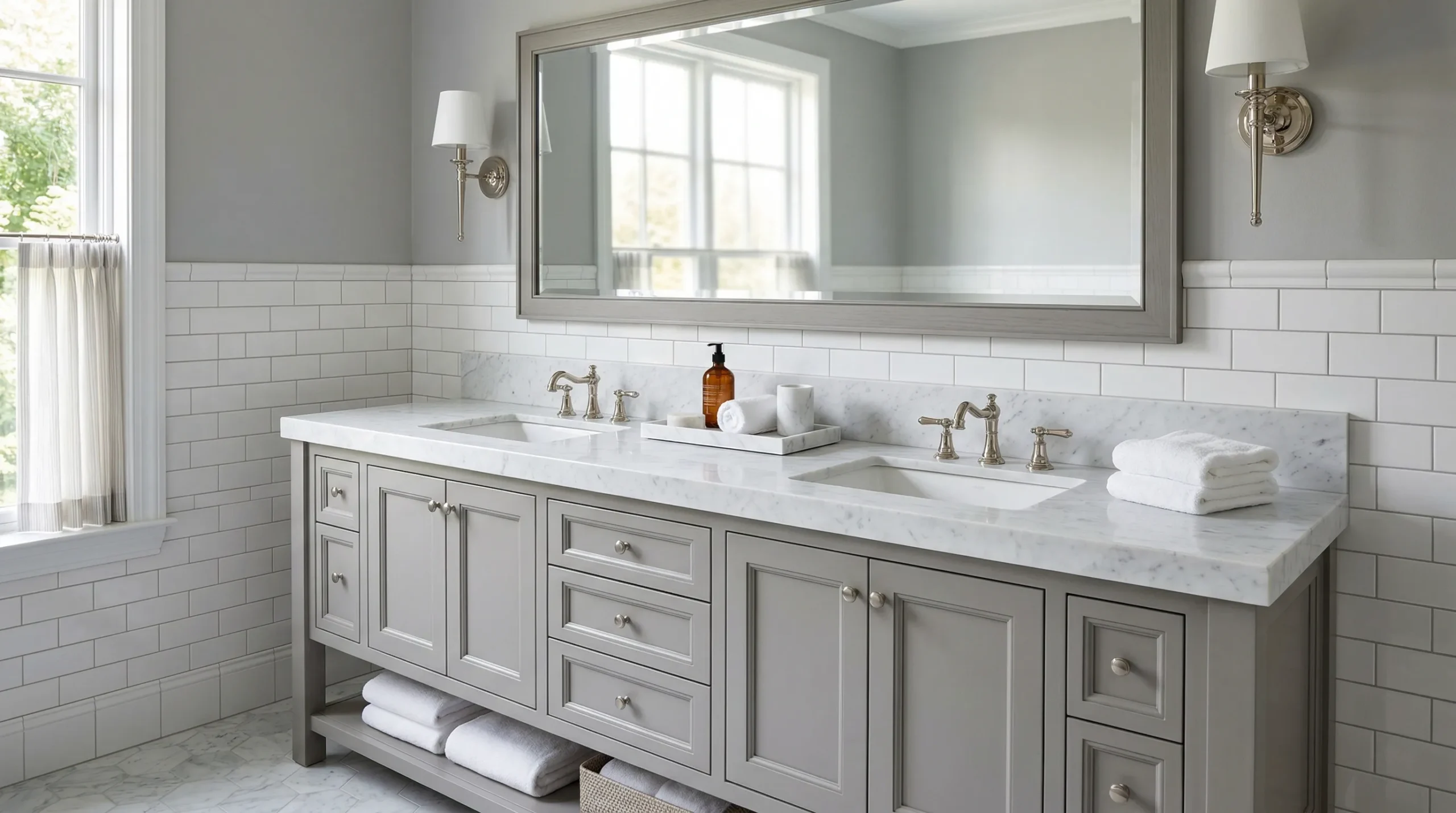 Transitional and Classic Shaker-Style Bathroom Vanity for Multi-Family Build-to-Rent Projects
