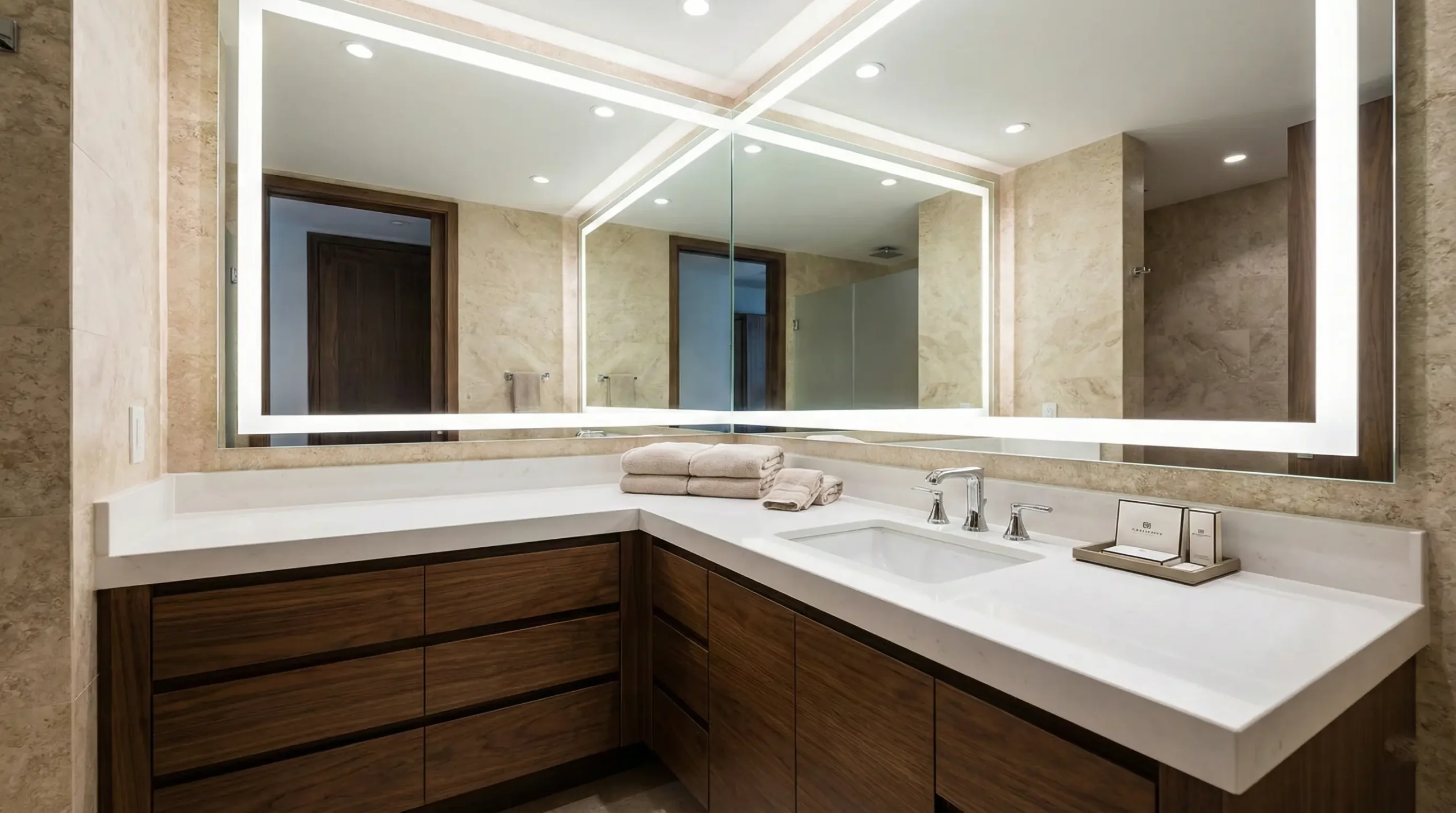 Measuring corner bathroom vanity dimensions for a perfect fit in hotel renovation projects