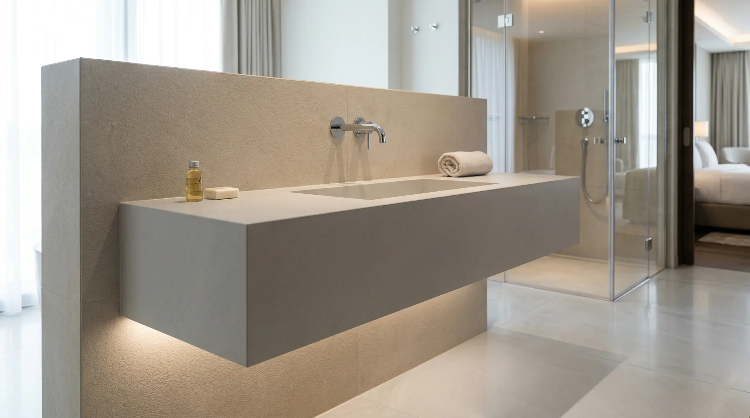 Wall-Mounted Floating Bathroom Vanity from George China for Modern Hotels and Apartments