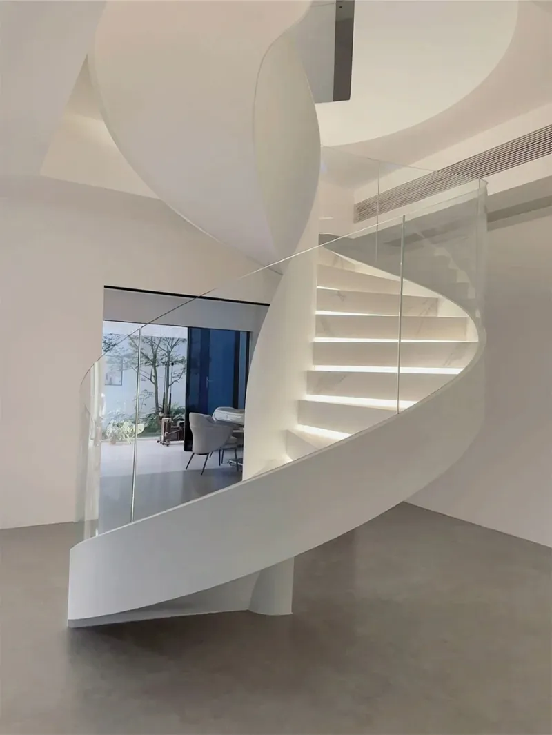Modern Glass Stairs View