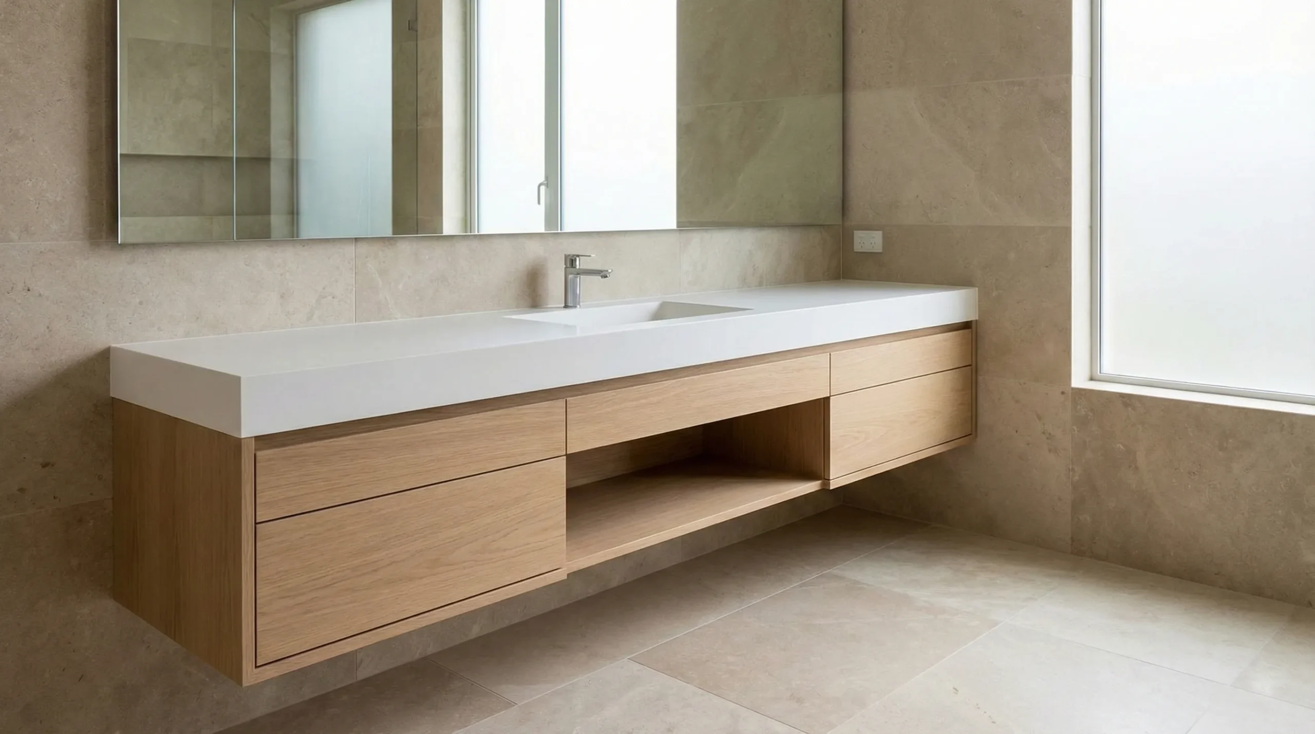 ADA compliant vanity unit design meeting height and clearance requirements