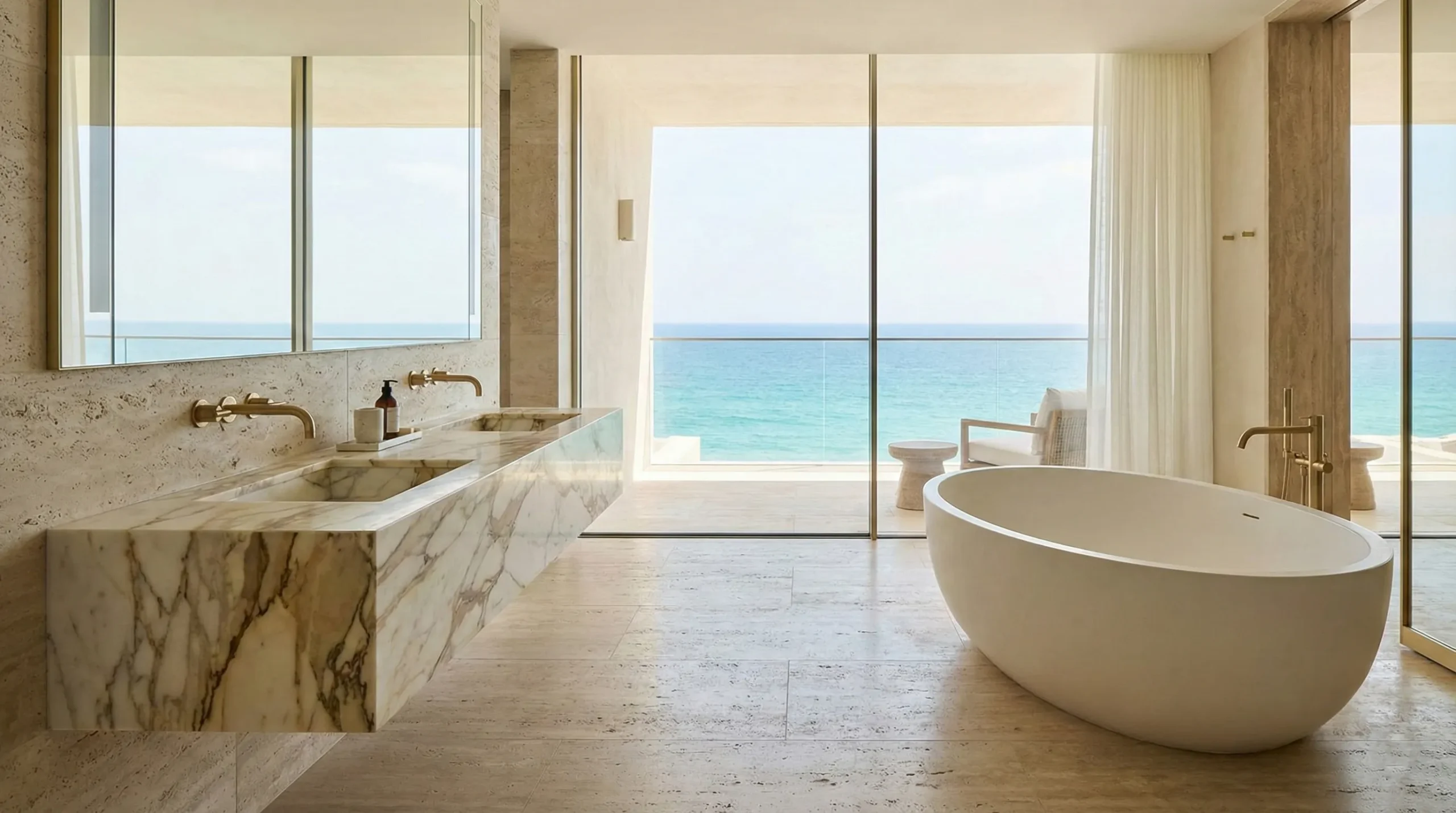 Luxury floating bathroom vanity with modern design