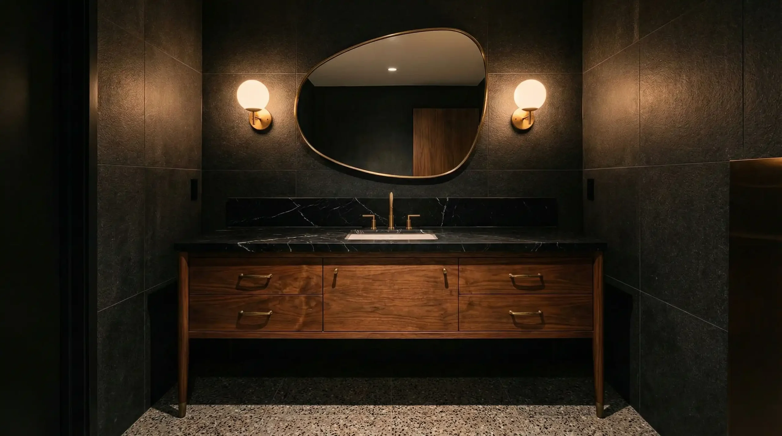 Handcrafted bathroom vanity with bespoke details