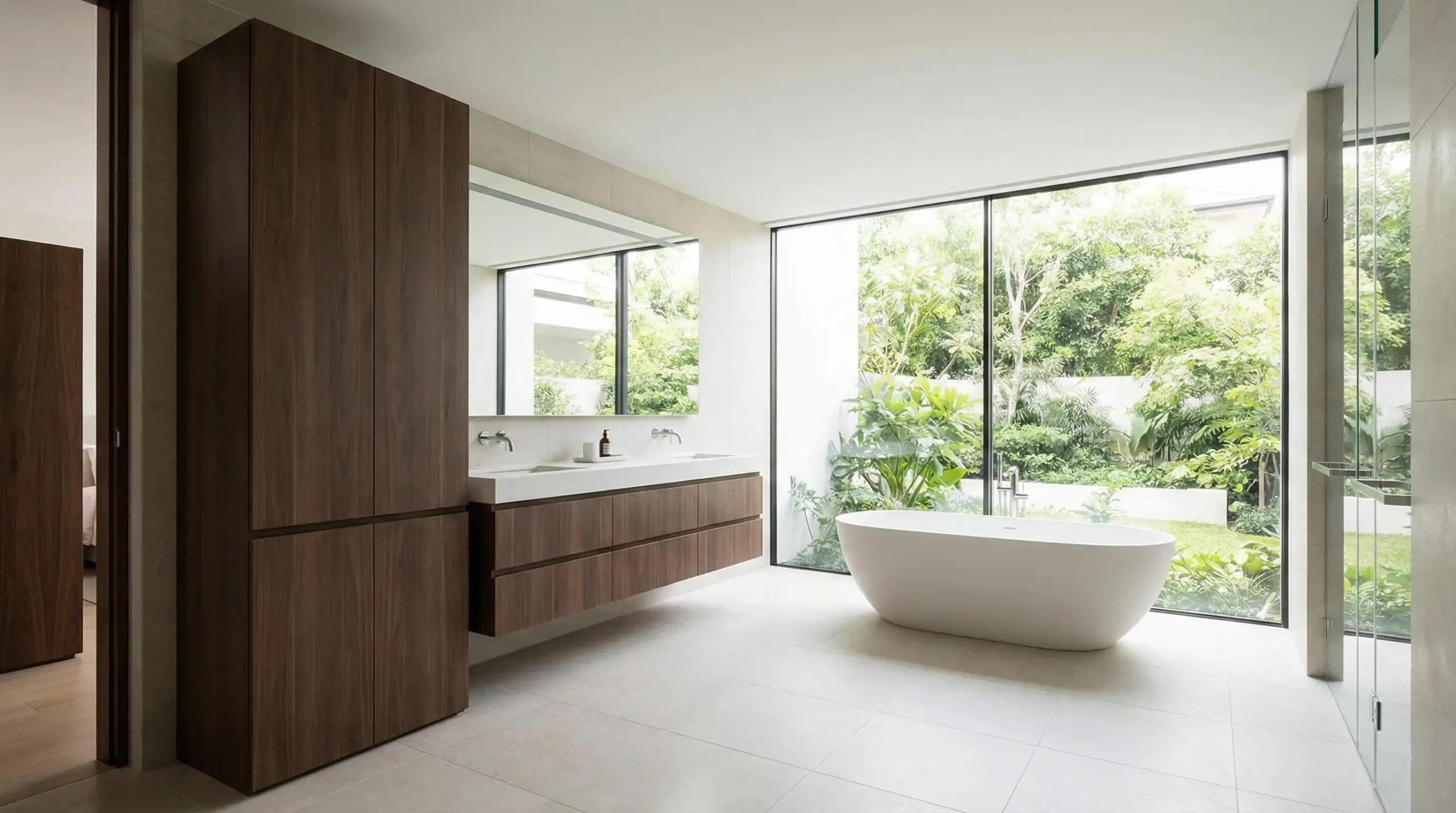 Sleek bathroom cabinets with DTC soft-close hardware