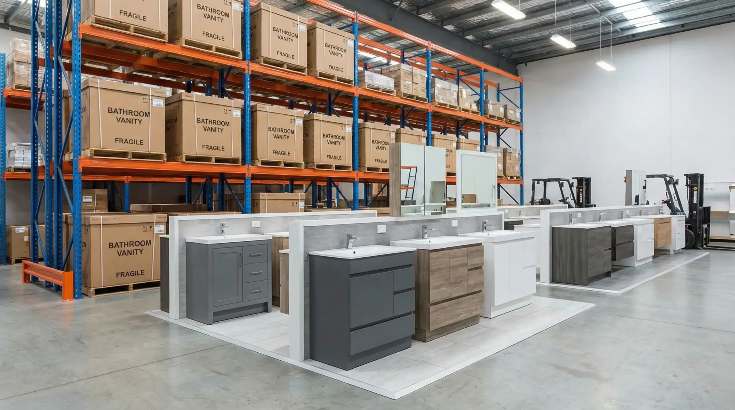 Wholesale vanity bathroom flat-packed for shipping