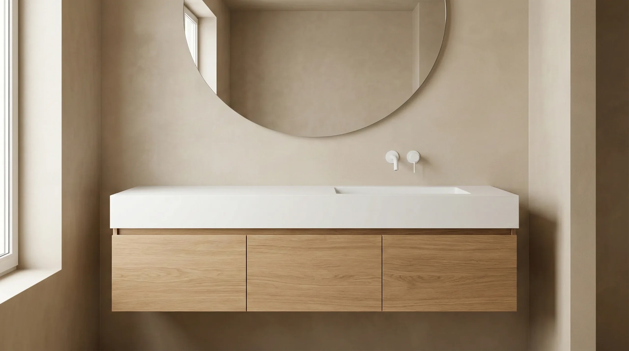 Modern minimalist bathroom vanity clean lines