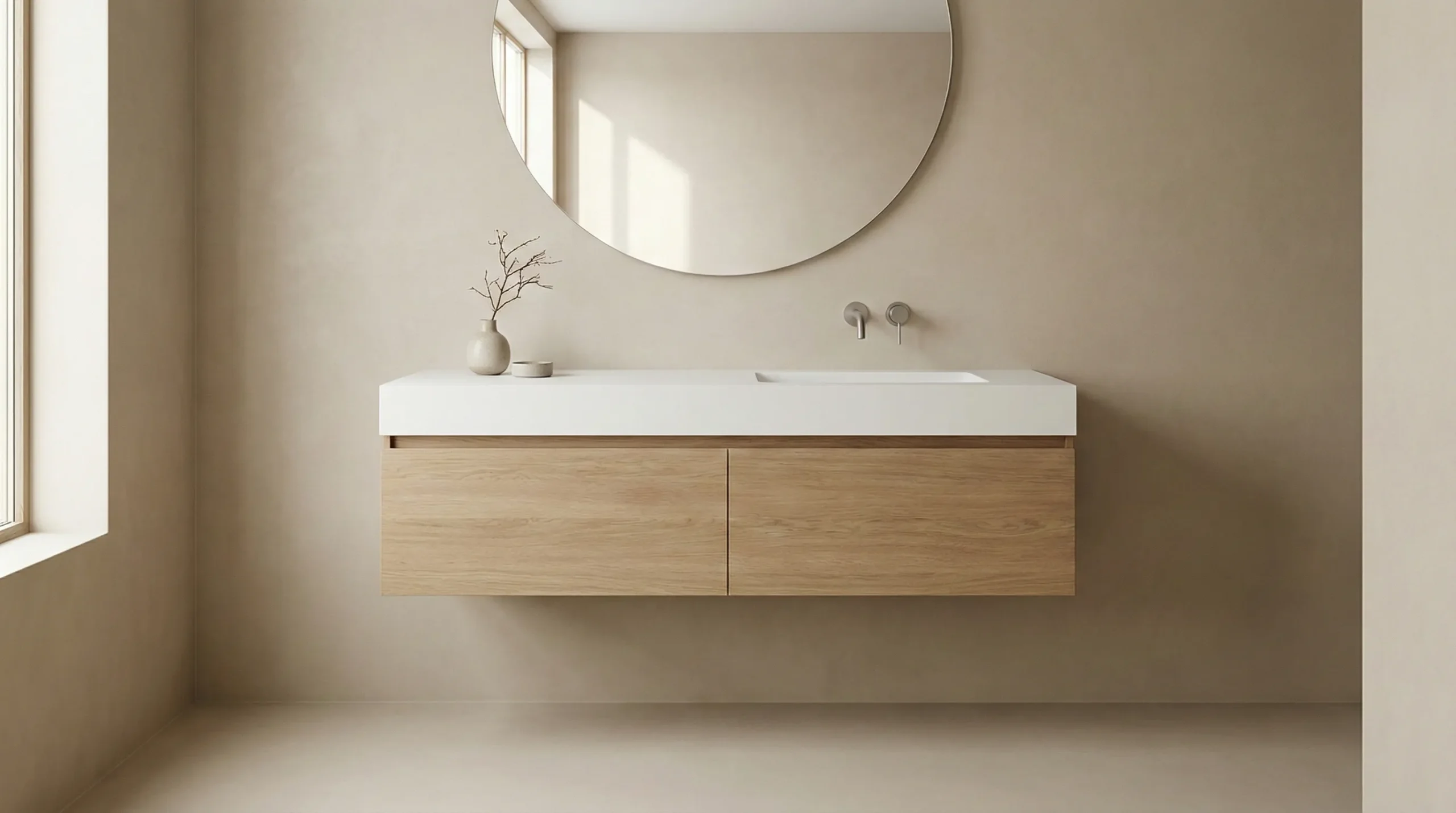 Affordable bathroom cabinet with mirror for rental properties