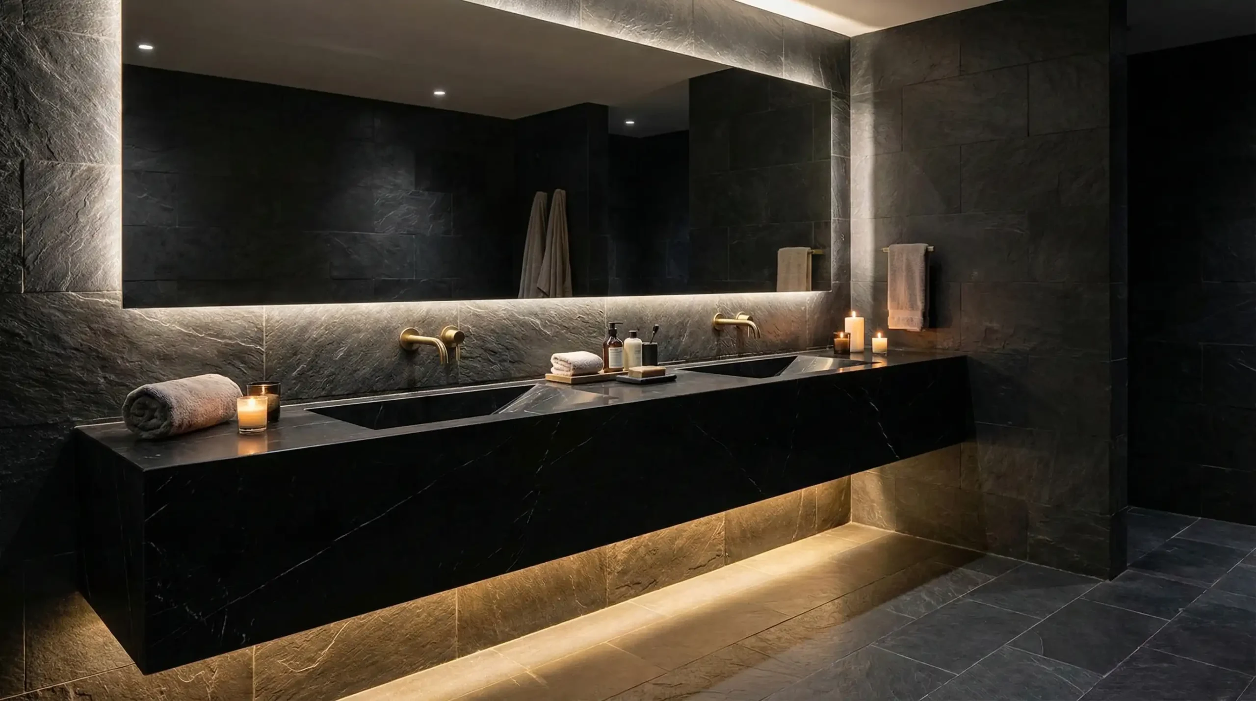 Black double bathroom vanities modern luxury design
