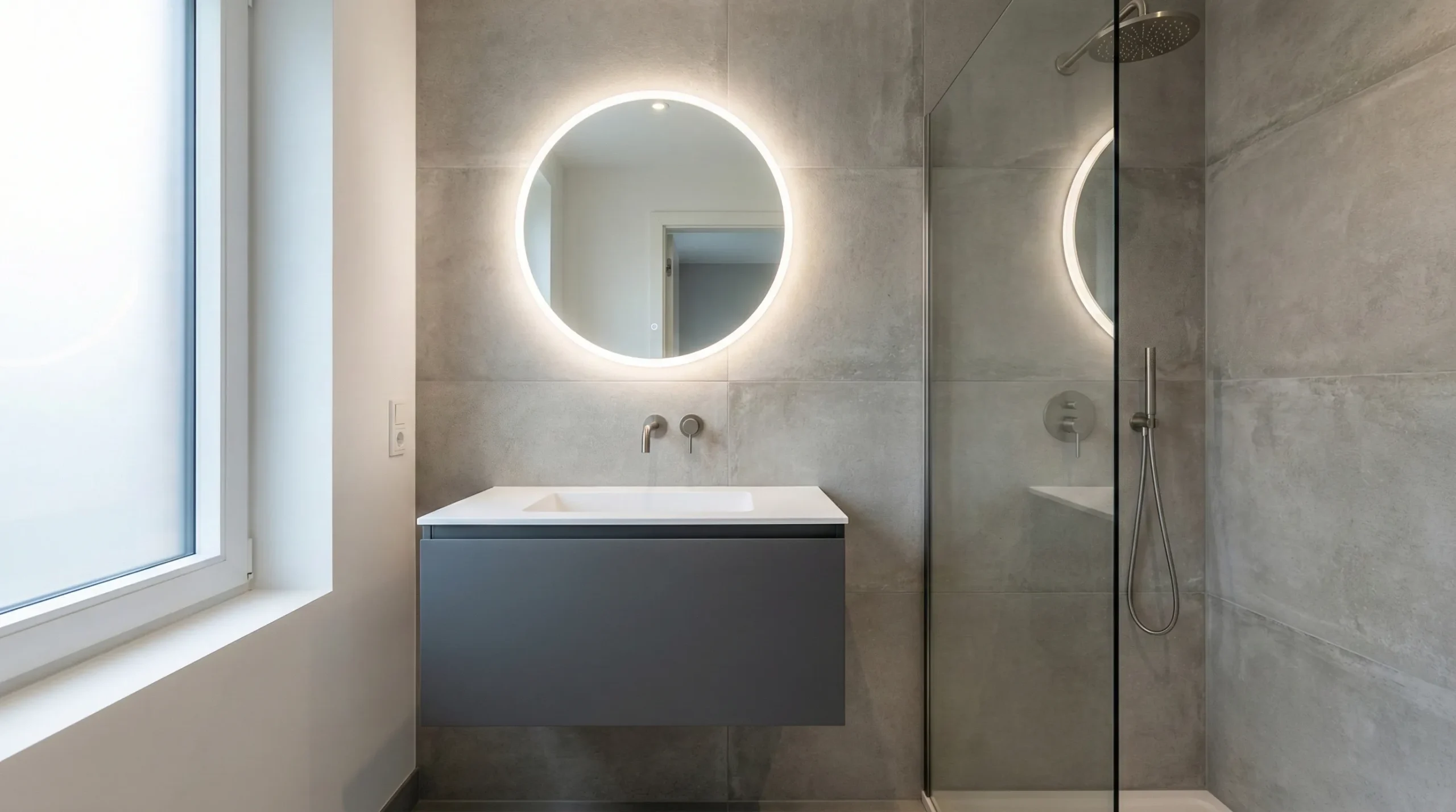 Small floating bathroom vanities space saving design for apartments