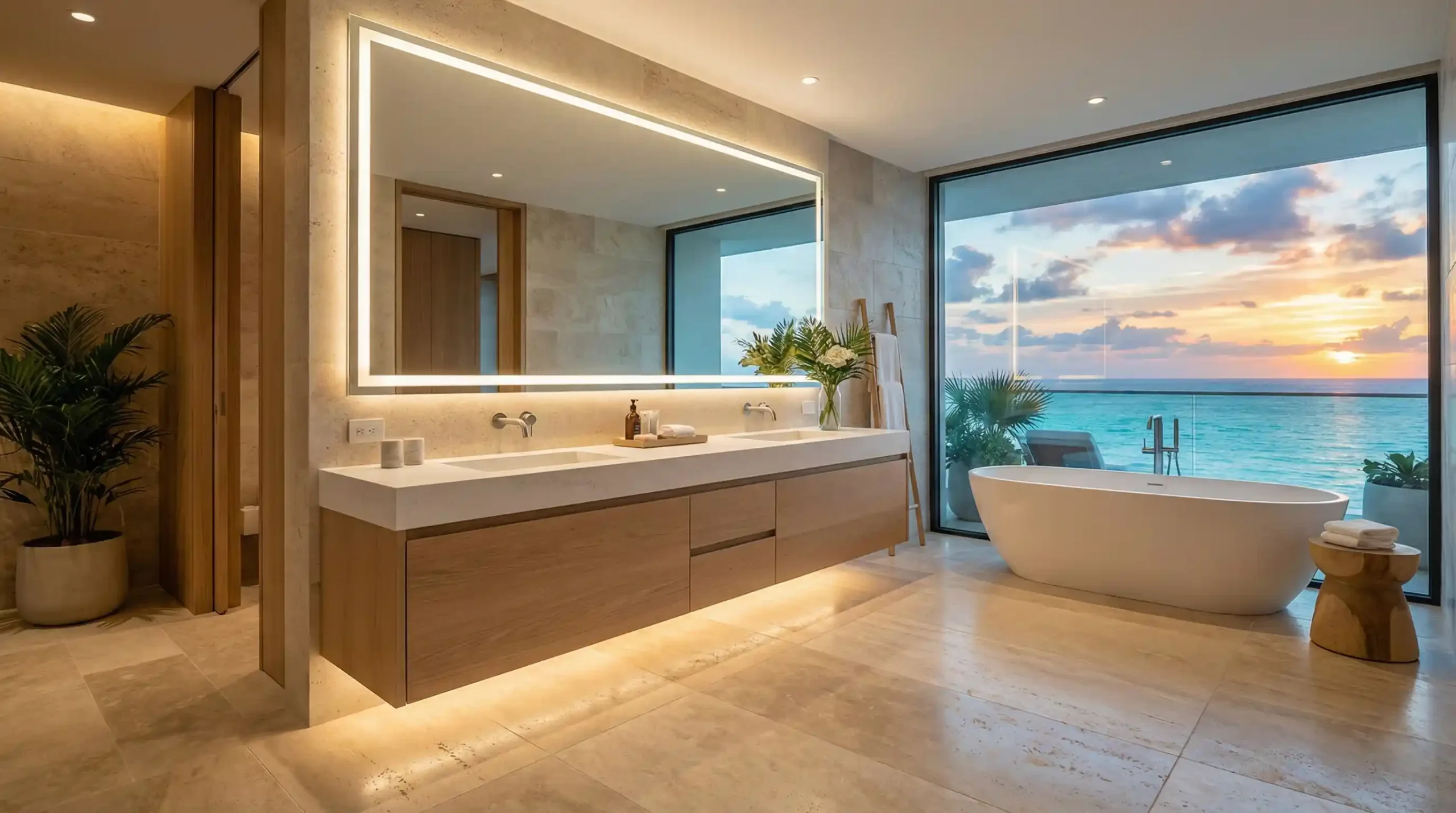 Modern floating bathroom vanities moisture resistant materials for commercial use