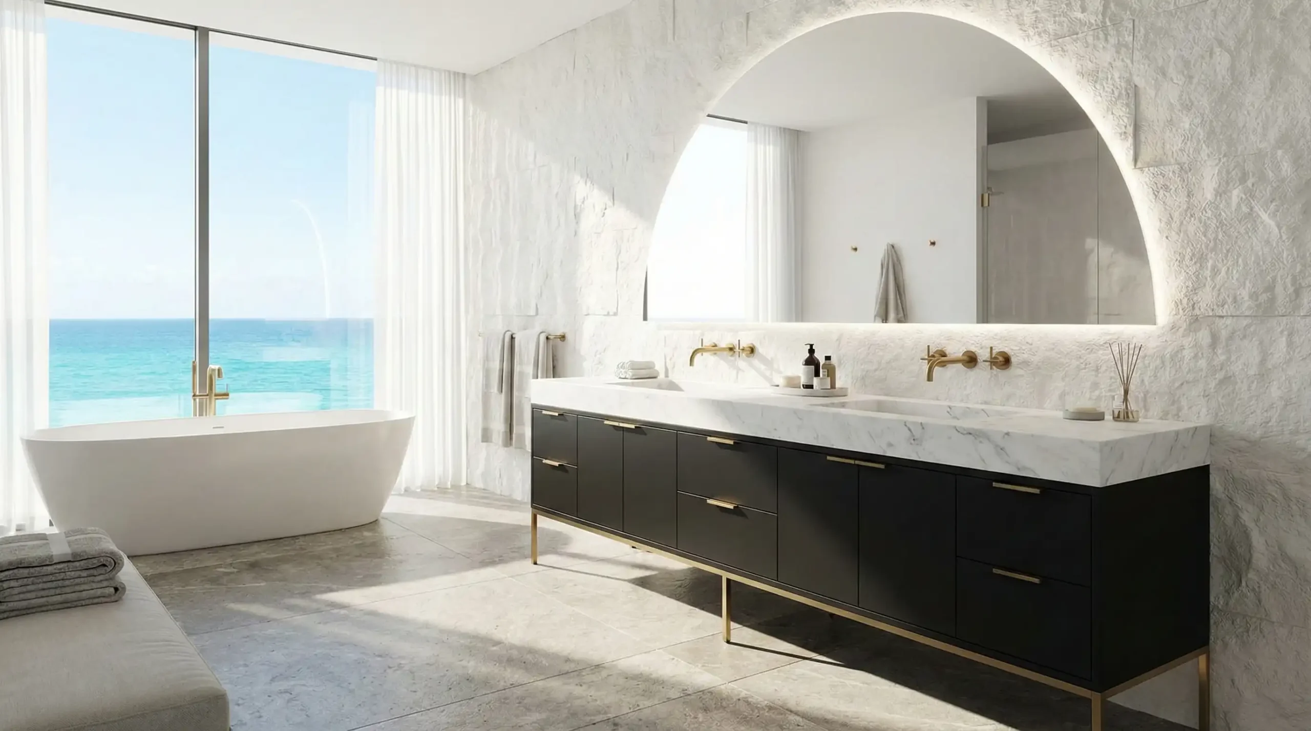 Black freestanding bathroom vanity contemporary design