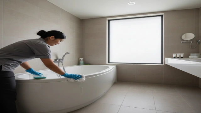 Daily hotel bathtub cleaning routine that still fails to remove stains and dull appearance