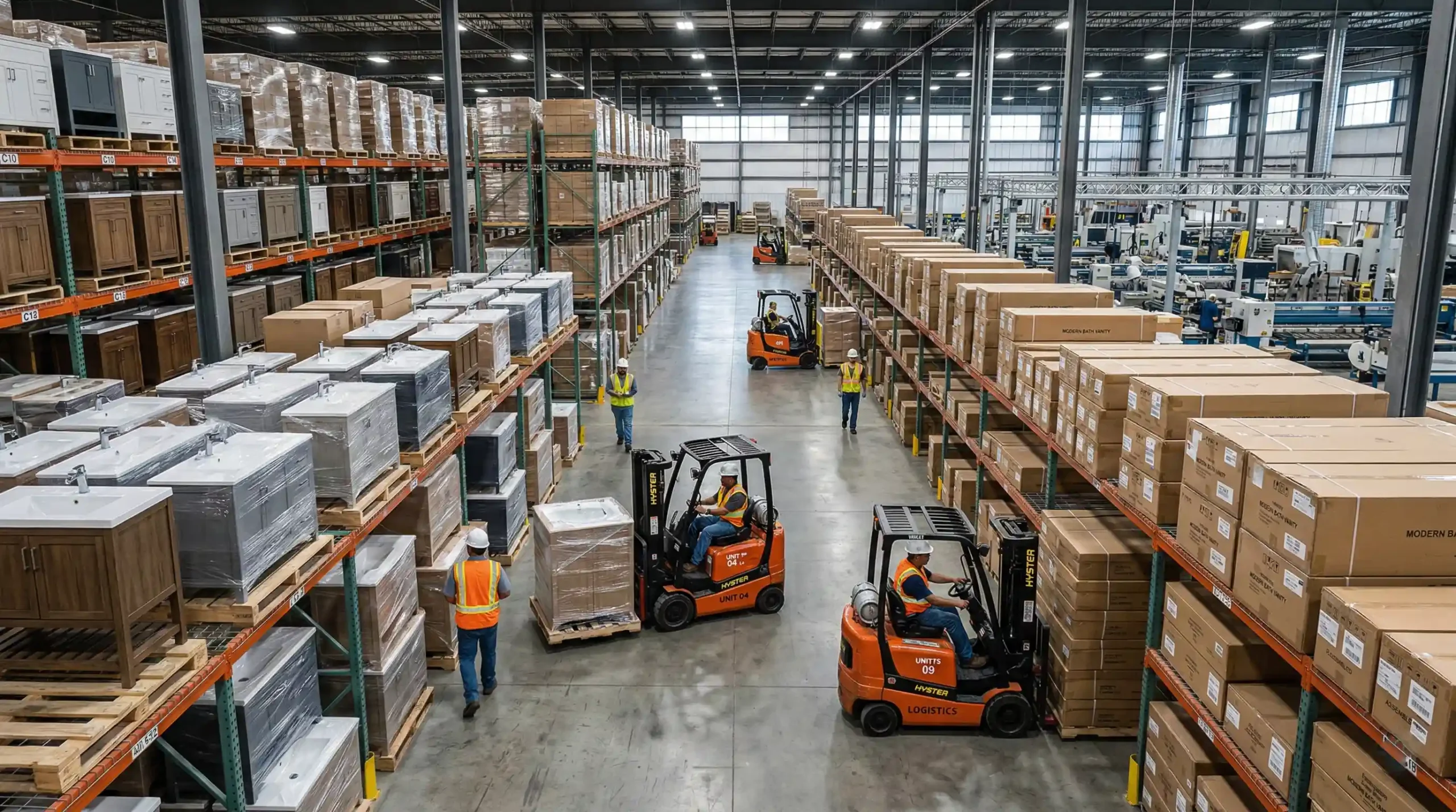 High-end in-stock bathroom vanity for hotel, resort, and apartment projects by George Group Manufacturer