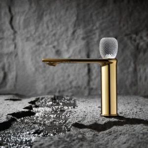 906-11GJ Crystal Switch Hot and Cold Single Hole Basin Faucet