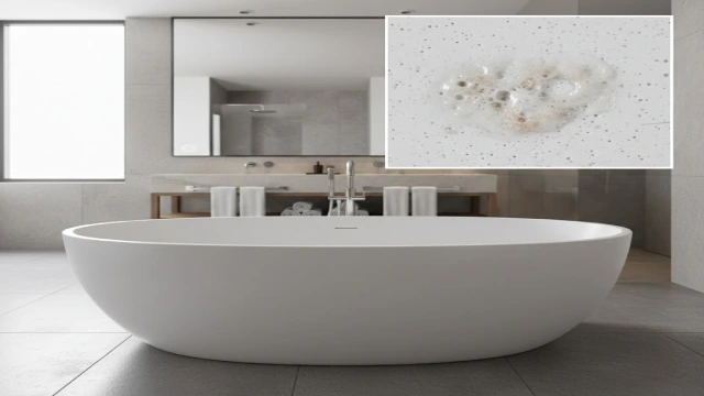 Microporous bathtub surface trapping soap scum and making hotel bathtub cleaning difficult