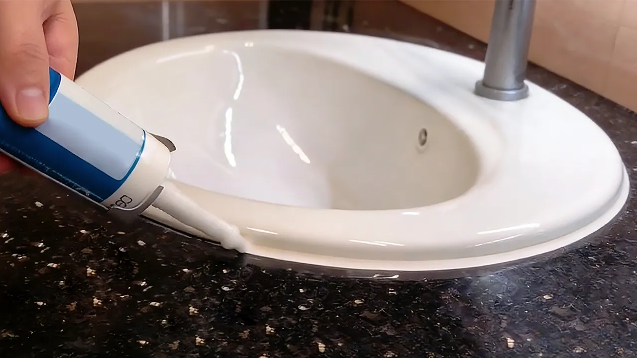 Applying a bead of high-quality silicone sealant between the sink rim and countertop to create a waterproof barrier and prevent cabinet damage.