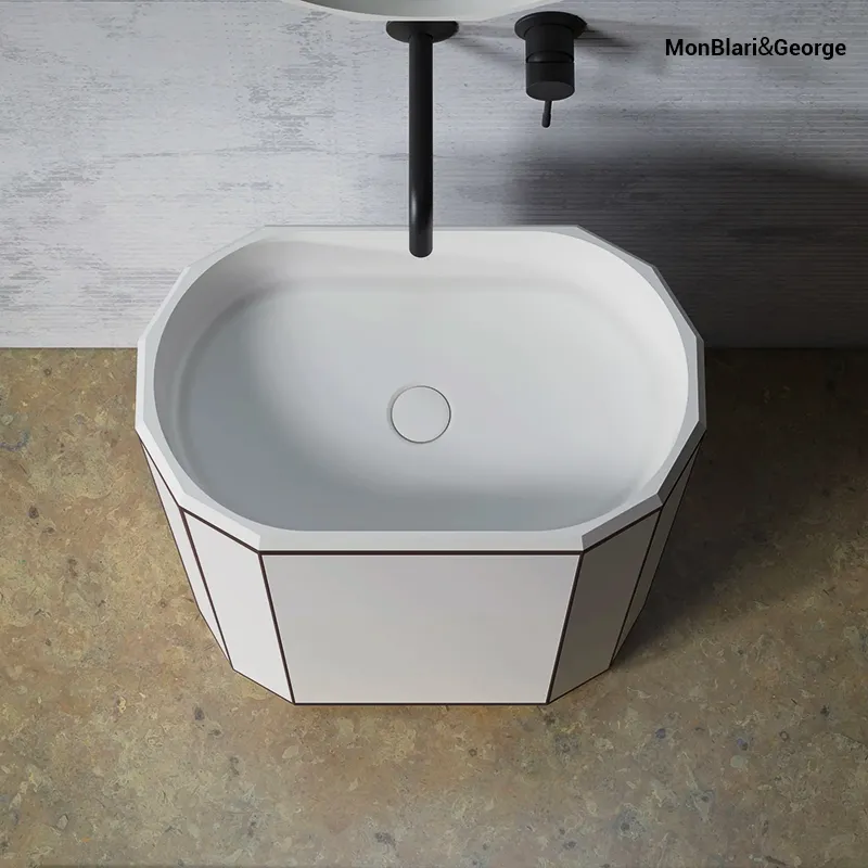 Architectural matte pedestal sink for high-end residential and commercial projects.