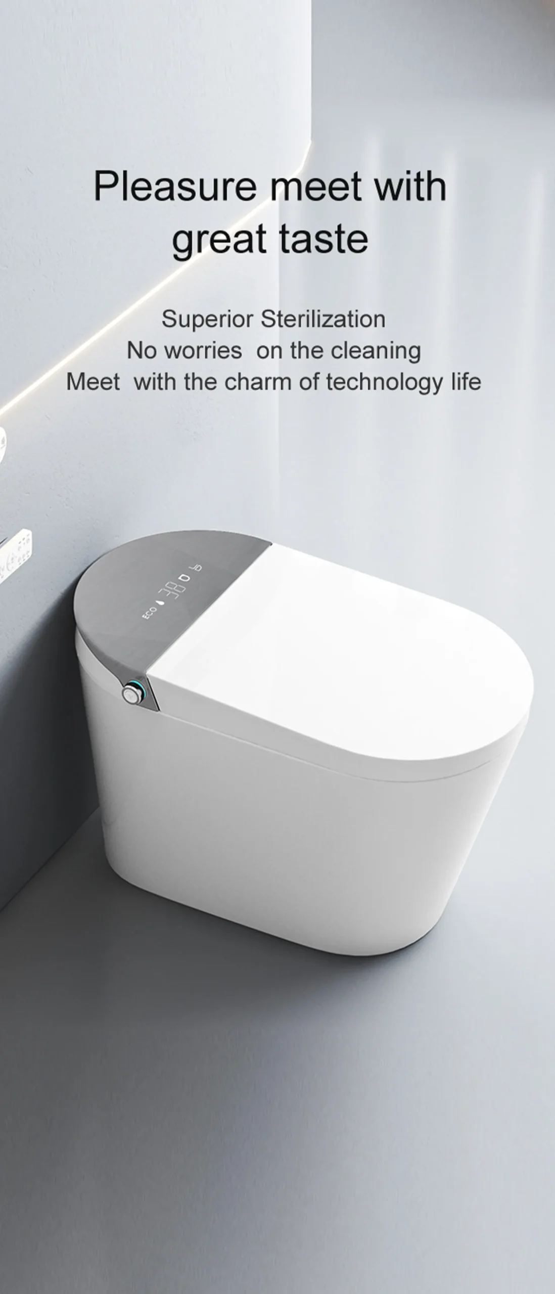 G7 Chic White One-piece Smart Toilet with UV Sterilization and Female Washing for Hotel and Resort Project 3