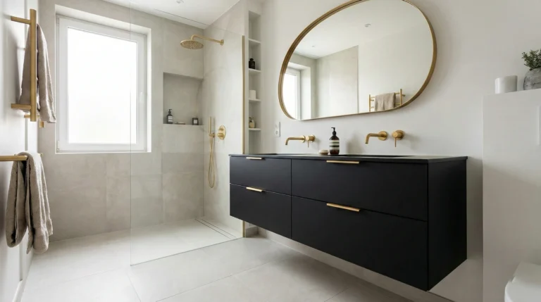 What are the popular black vanity bathroom ideas for 2026?