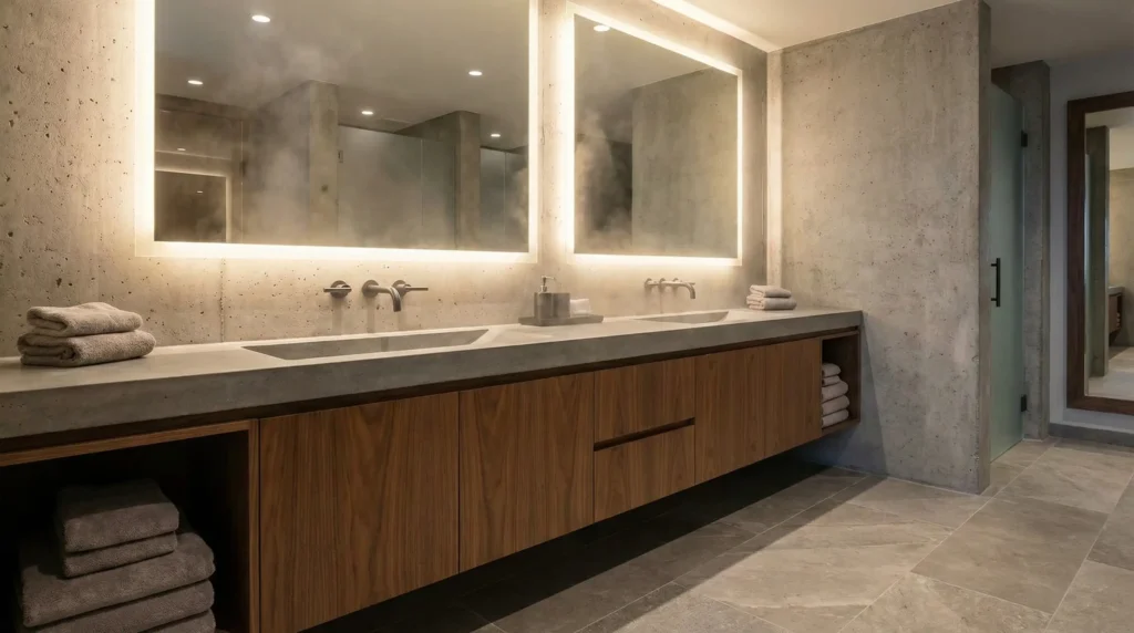 Which wood vanity bathroom ideas are suitable for resorts?