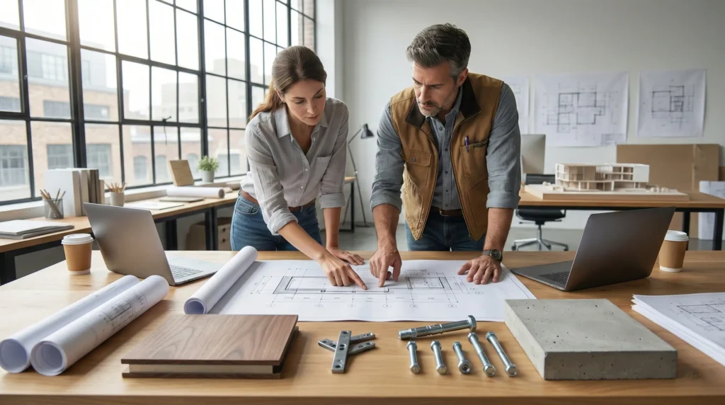 Sturdy wall-mounted vanity professionally installed to ensure heavy weight support and safety.
