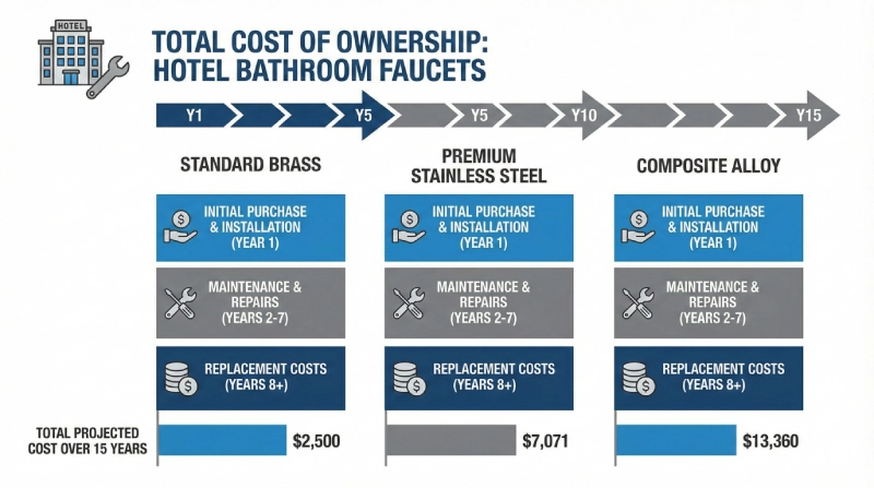 best material for bathroom faucets analyzed by total cost of ownership in hotel projects