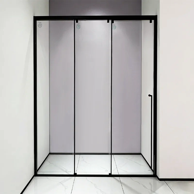 PS20512 Matte Black 3-Panel Sliding Shower Door with Smoked Tempered Glass — Slim Frame, Smooth Rollers, Floor-to-Ceiling Minimalist Enclosure Select 79 more words to run Humanizer.
