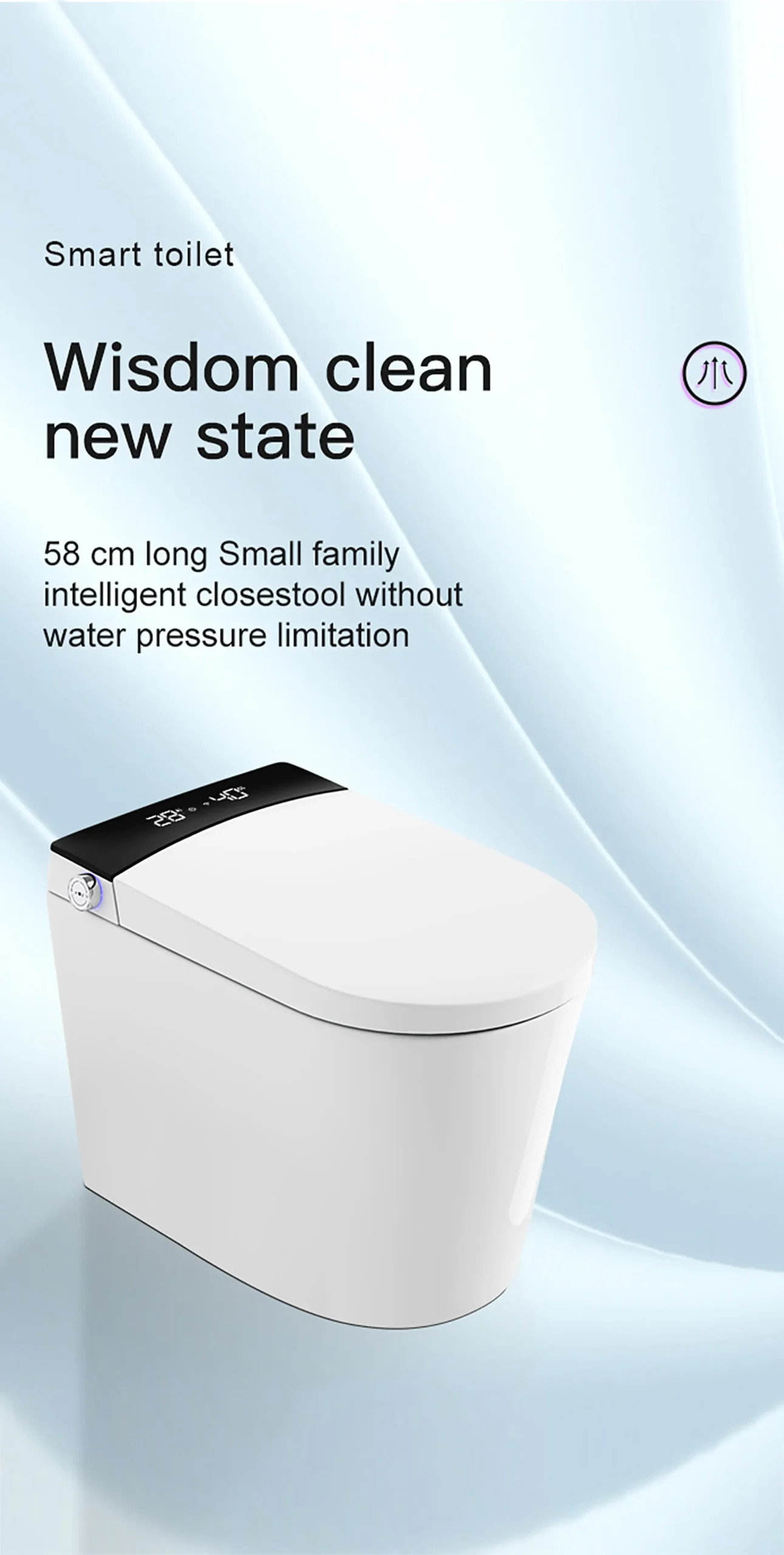intelligent smart toilet without water pressure limitation for resort