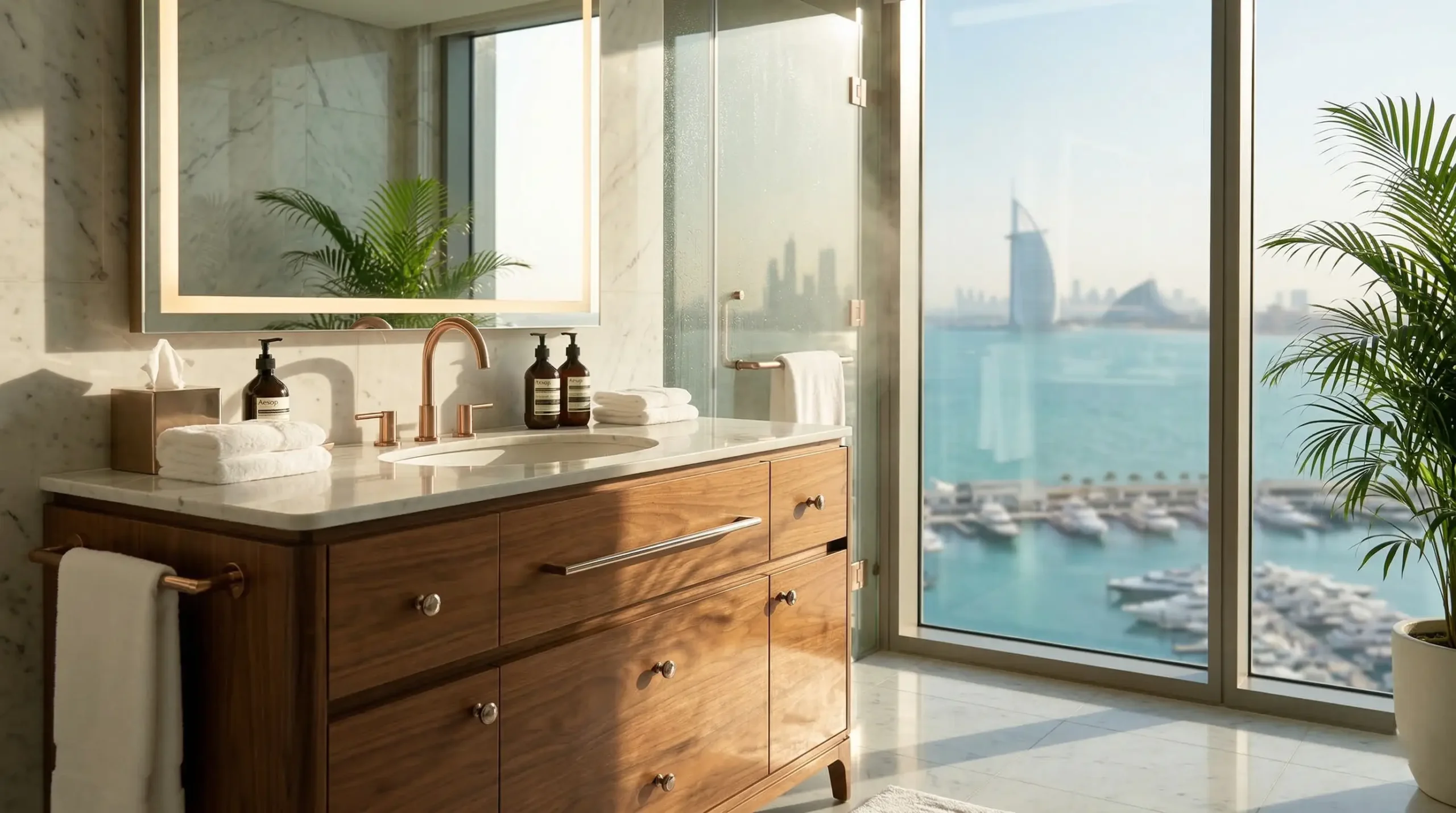 Anti-corrosive bespoke wood vanity solutions for Middle East and GCC luxury resorts