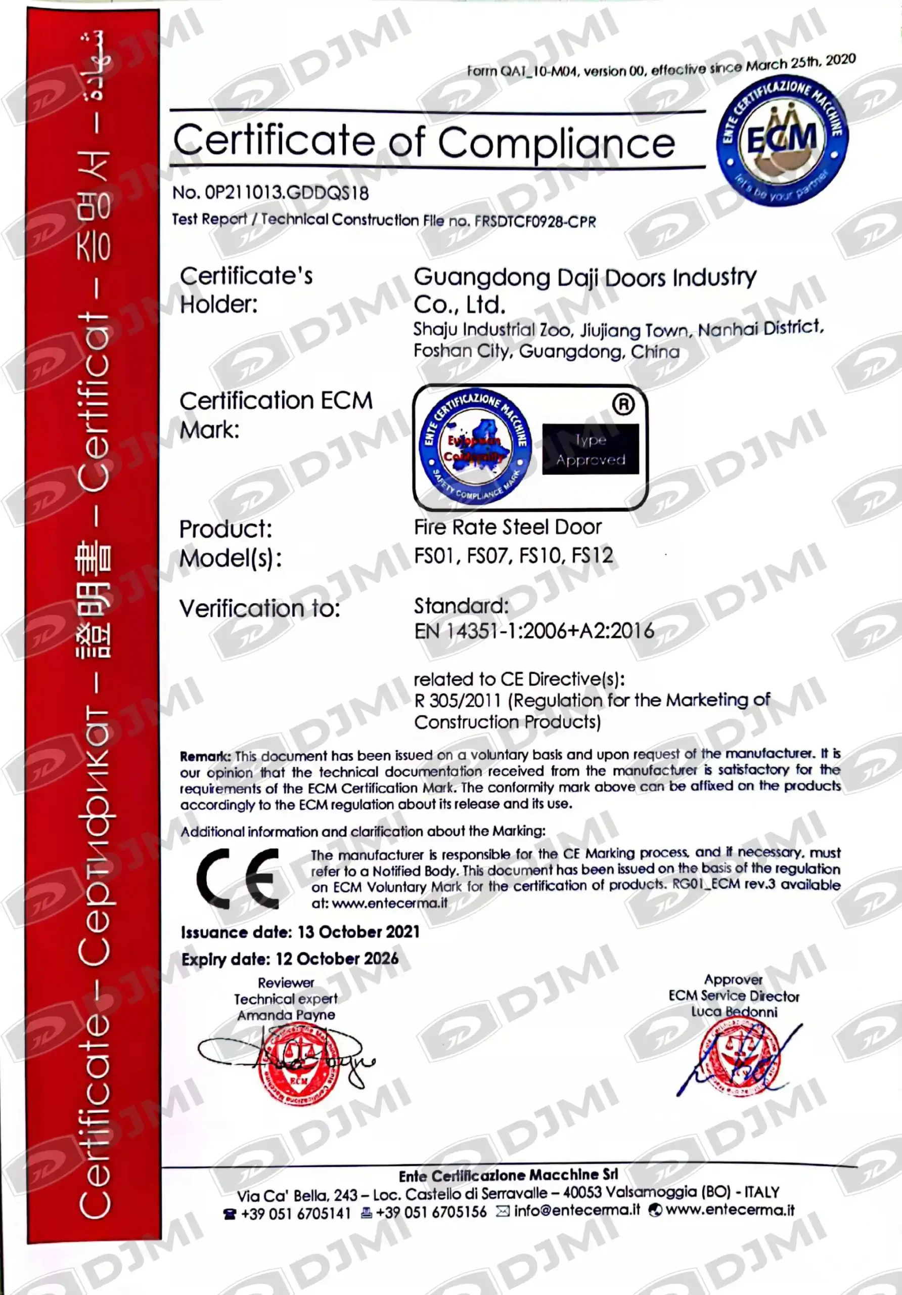 Durability testing certificate for Georgebuildshop resort bathroom vanities