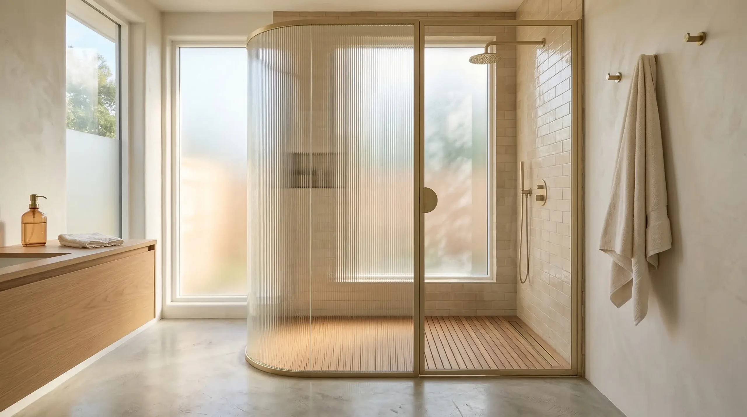 Custom finish shower doors for boutique hotels and vacation rentals