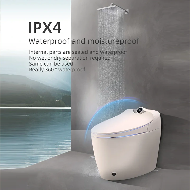 Q10 Floor-mounted Touchless Smart Toilet with Foot Sensor Control and Night Light 8