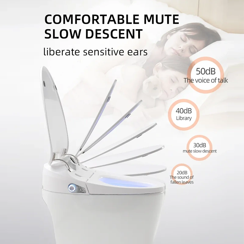 Q10 Floor-mounted Touchless Smart Toilet with Foot Sensor Control and Night Light 9