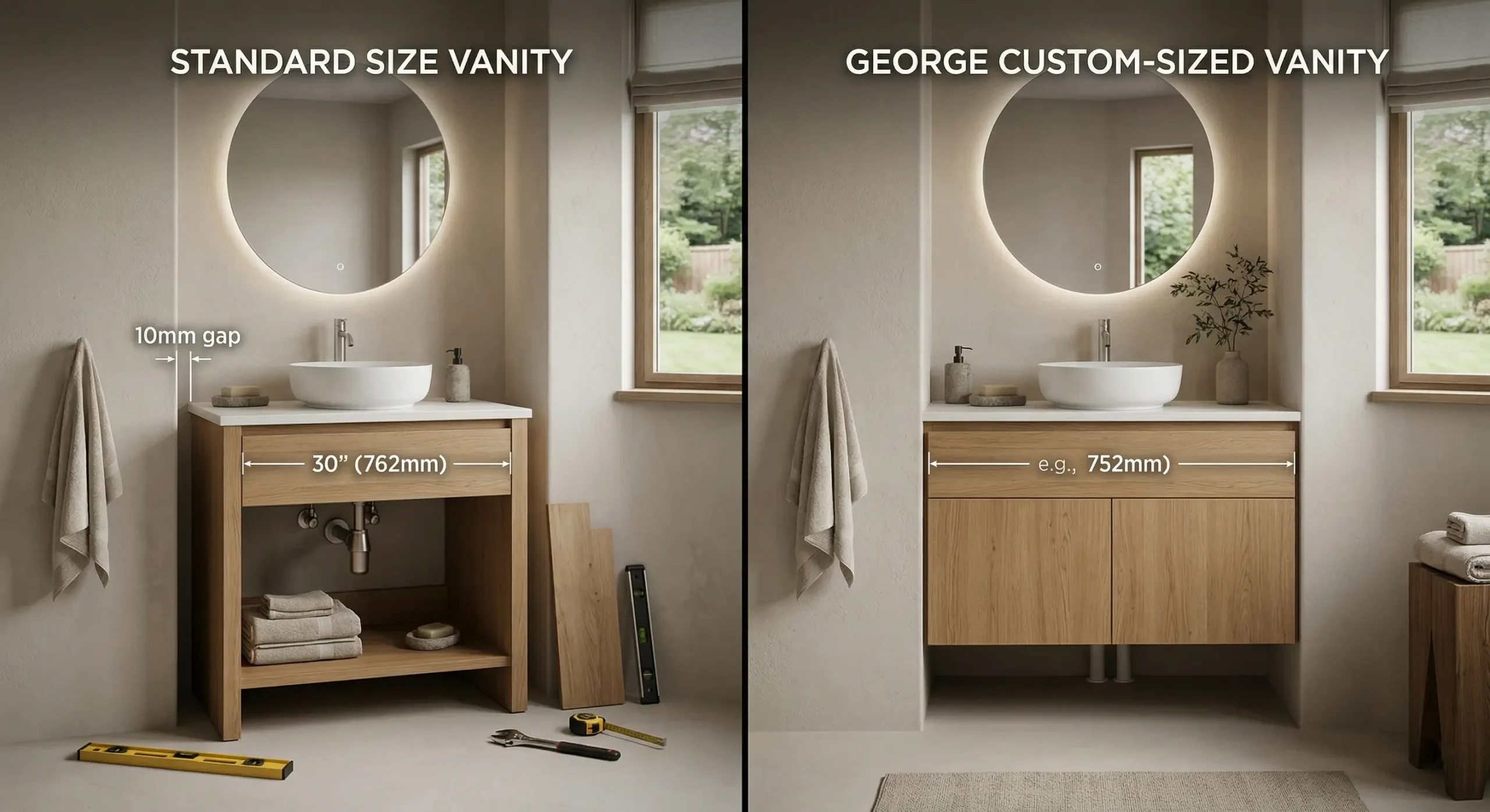 Precision fit custom bathroom vanity for perfect hotel MEP alignment by George