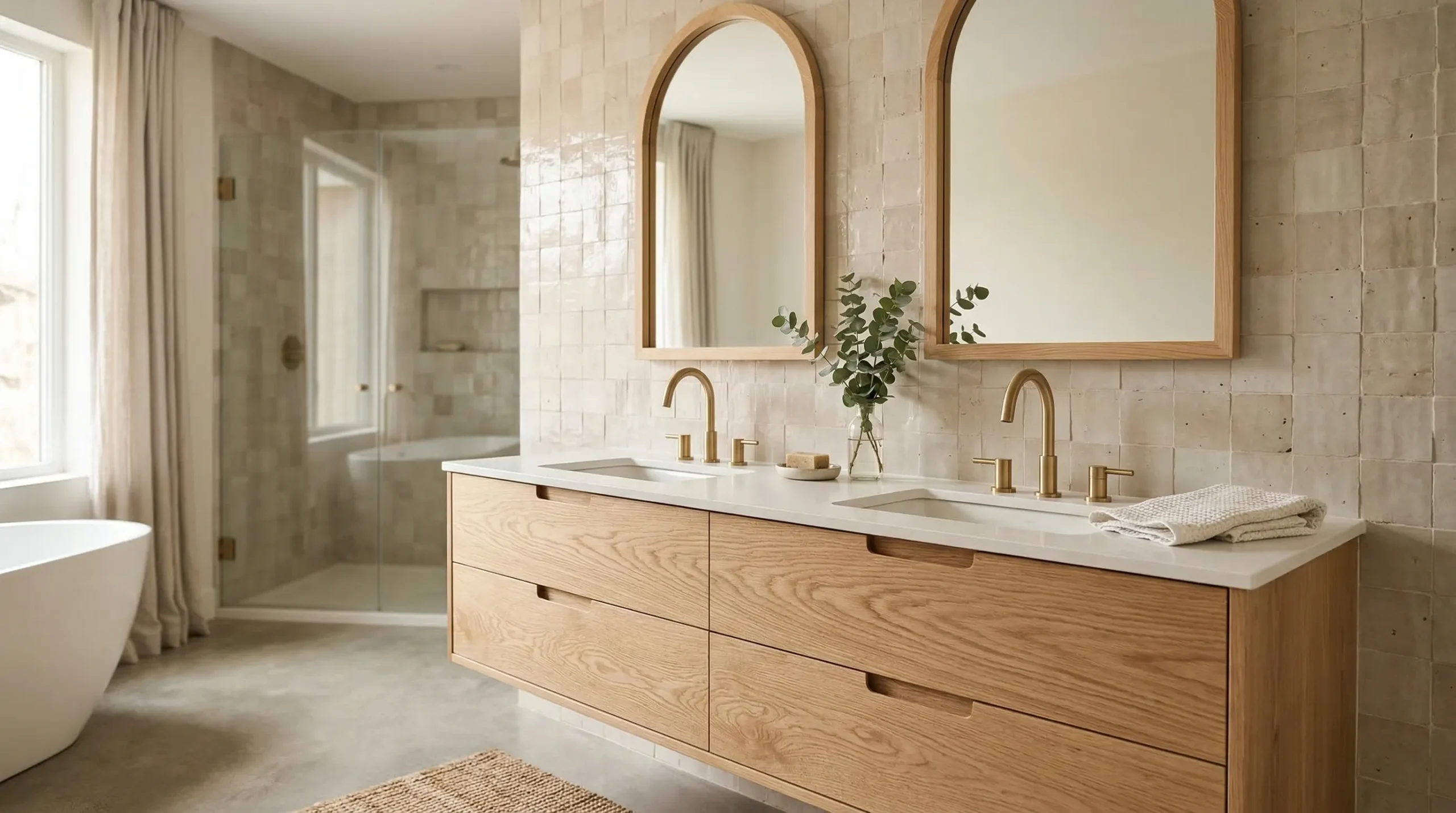 custom double sink bathroom vanity