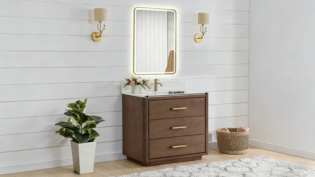 The industry-standard 36-inch hotel vanity, showcasing its popularity as a versatile and efficient bathroom solution.