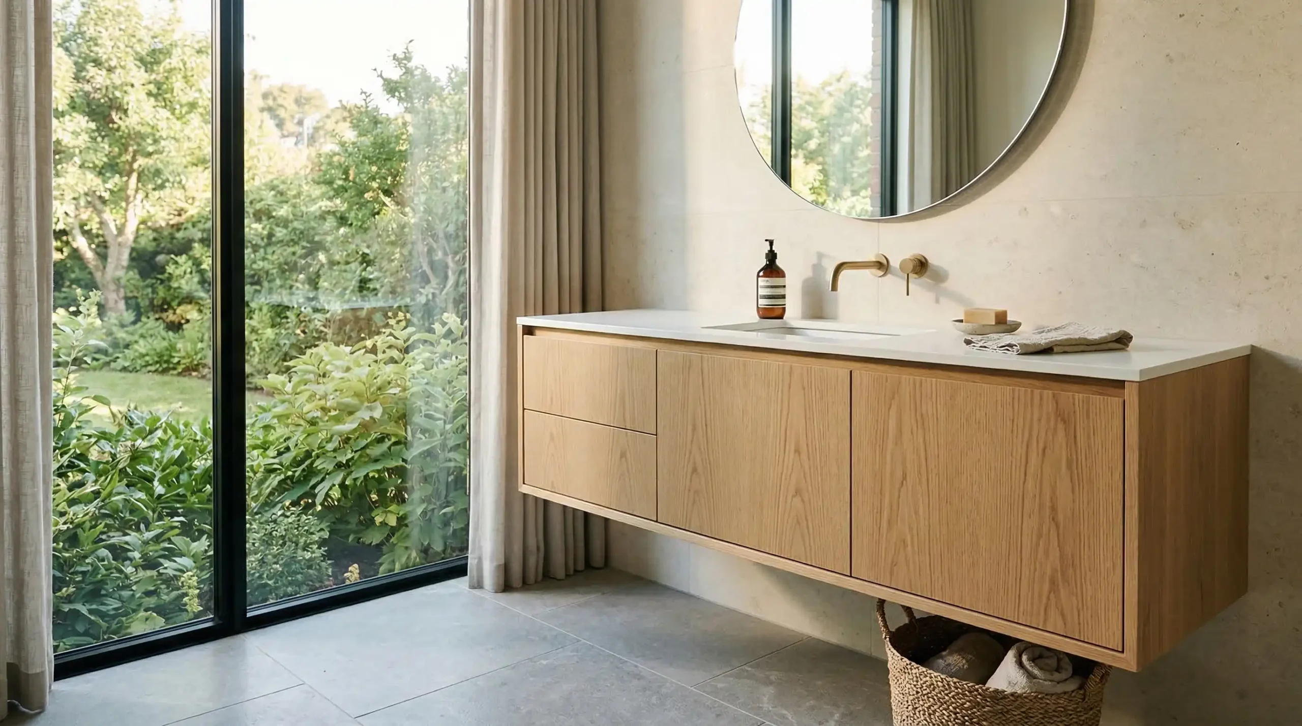 24 inch solid wood bathroom vanity