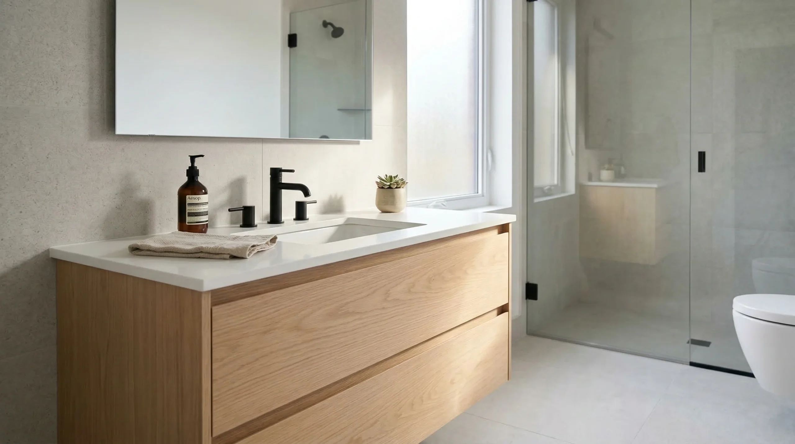 Modern Affordable Solid Wood Bathroom Vanity