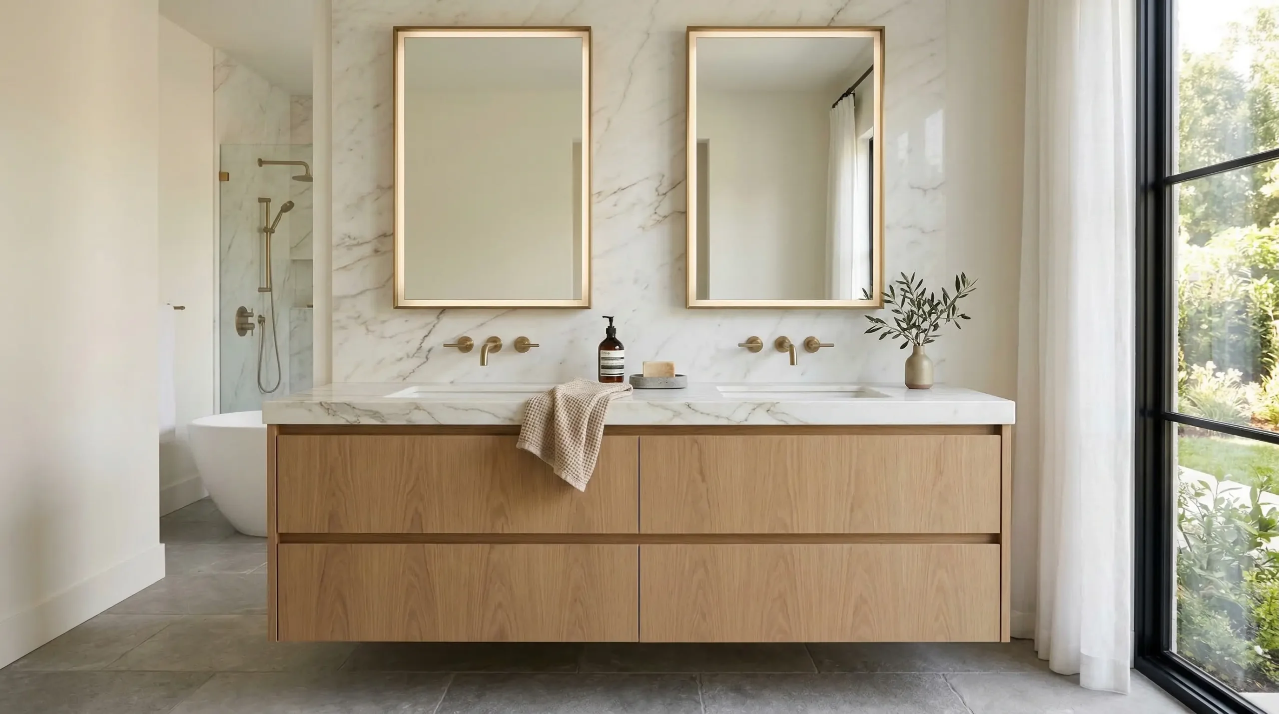 modern oak bathroom vanity