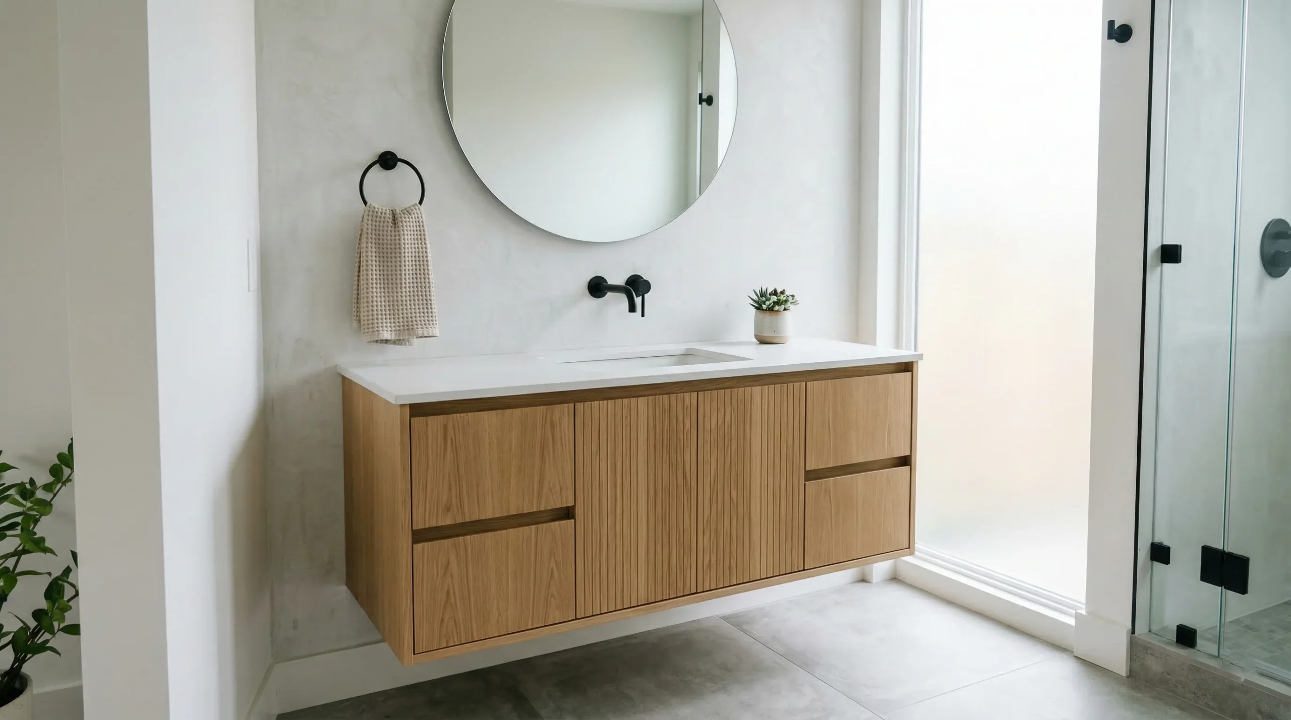double oak bathroom vanity