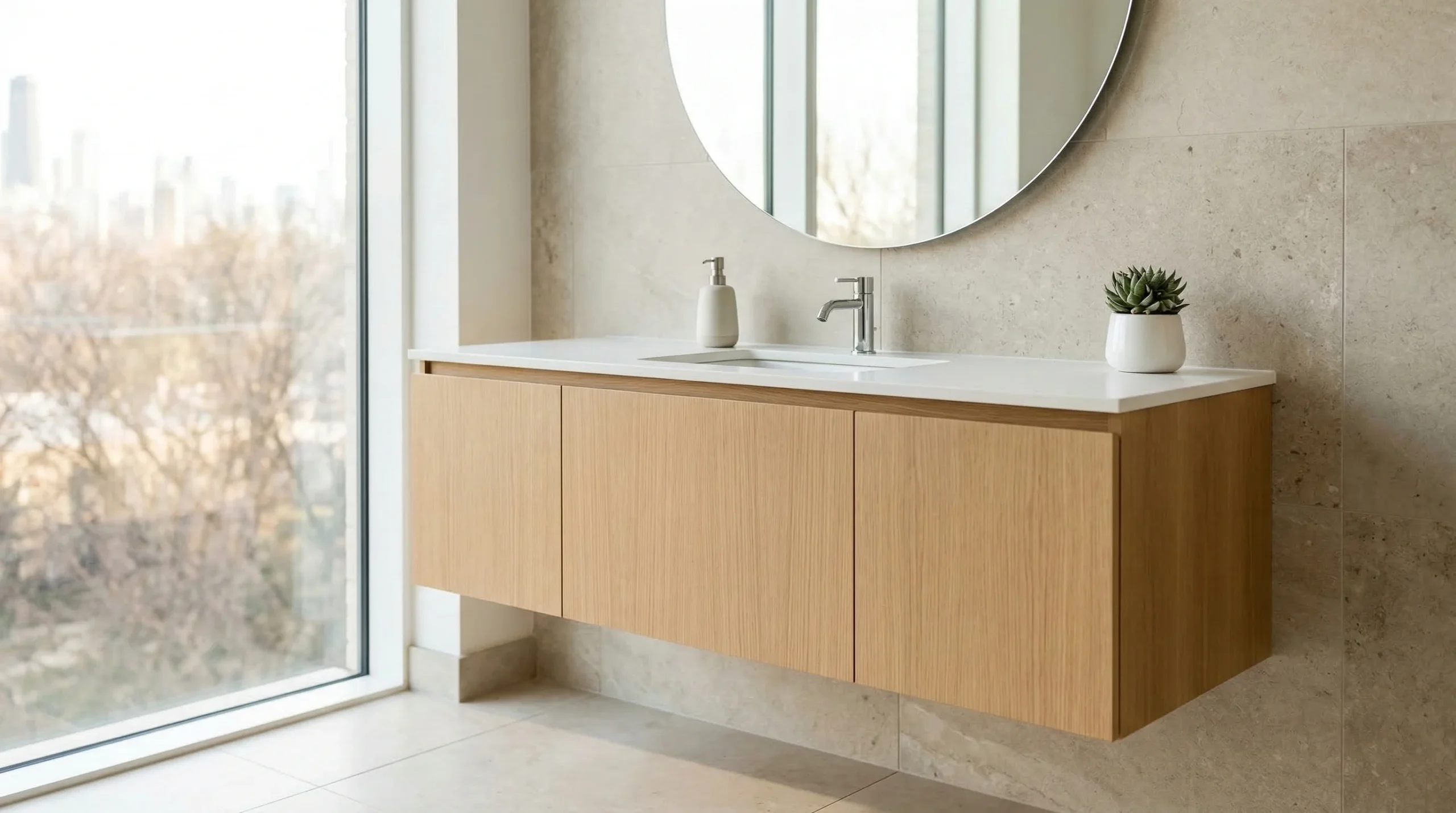 light oak bathroom vanity