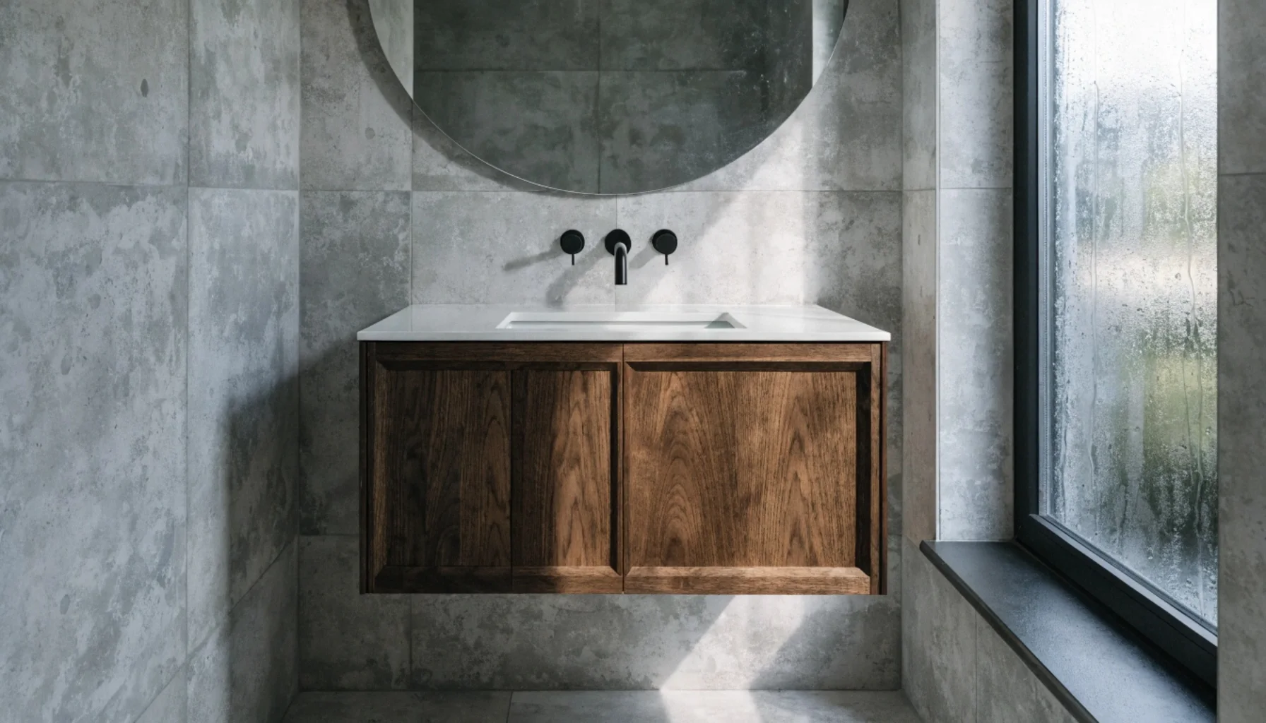 dark walnut bathroom vanity