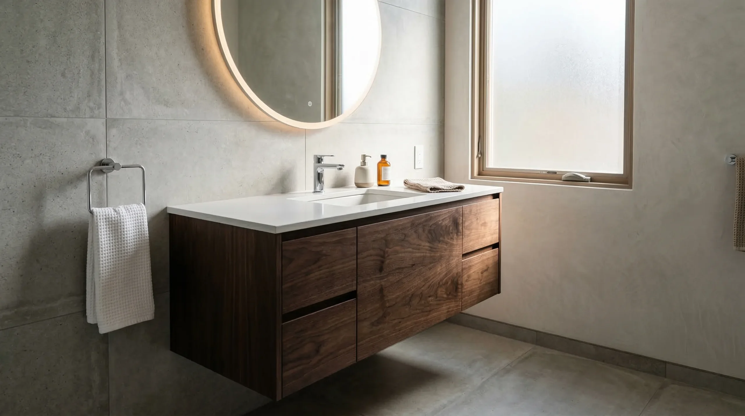 black walnut bathroom vanity