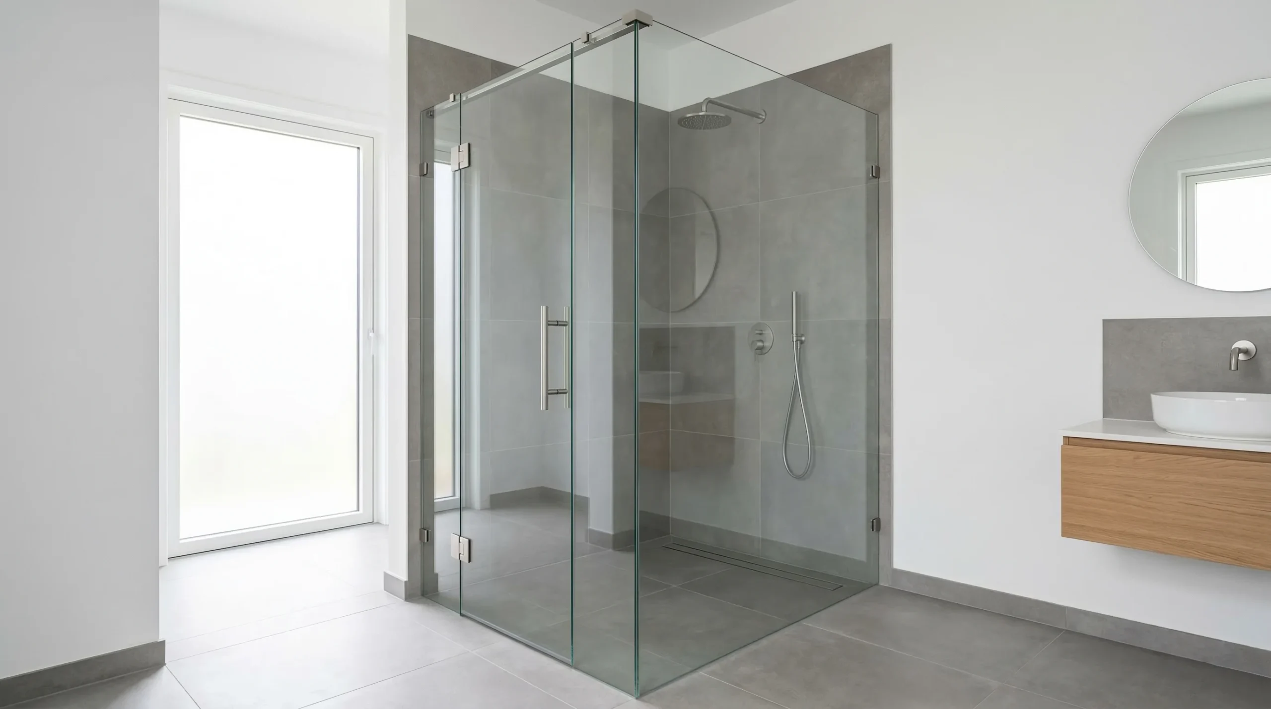 Custom frameless shower doors specifically designed for luxury hospitality projects