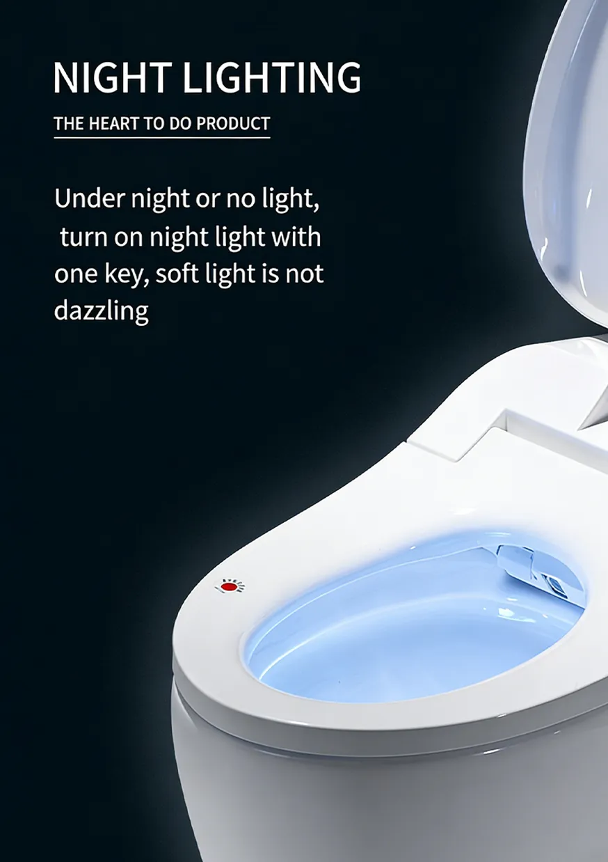luxury floor-mounted smart toilet with night light for hotel