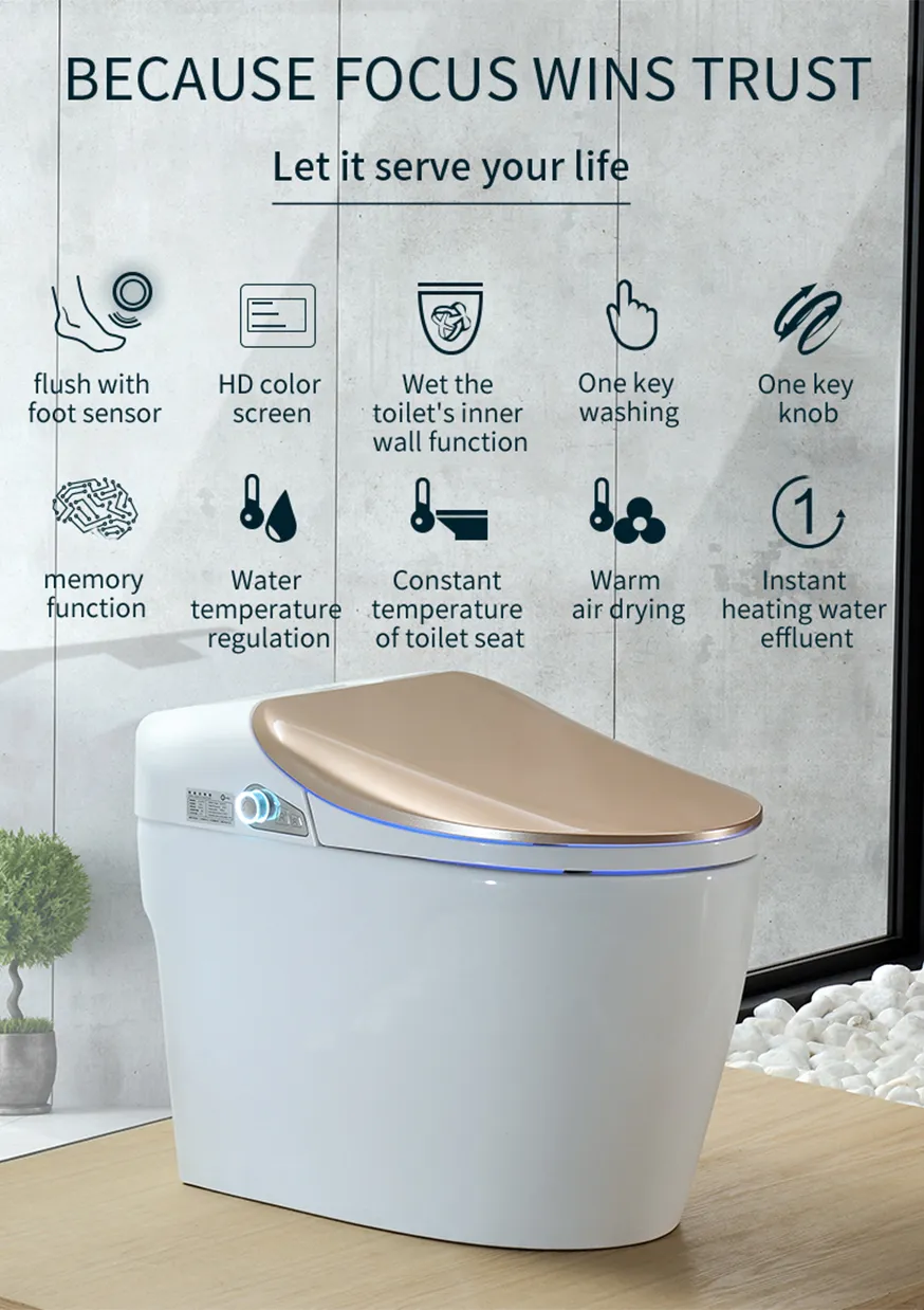 luxury floor-mounted smart toilet with 10 advantages for hotel