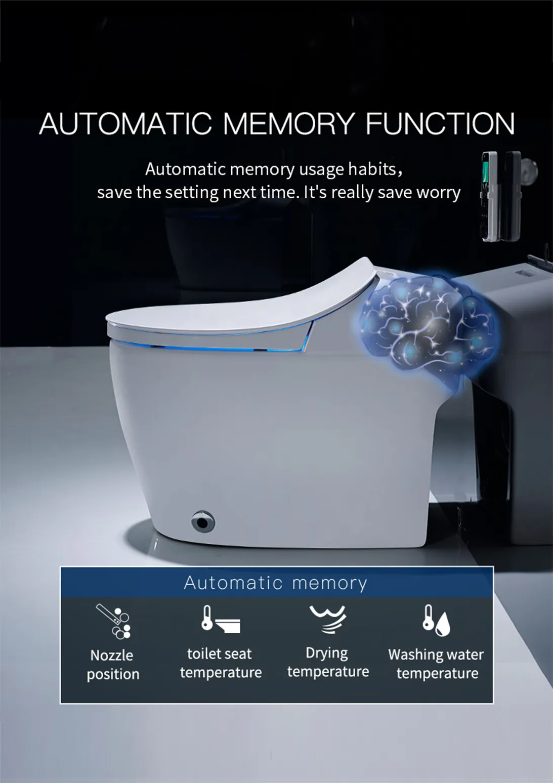 smart toilet with automatic memory function for villa