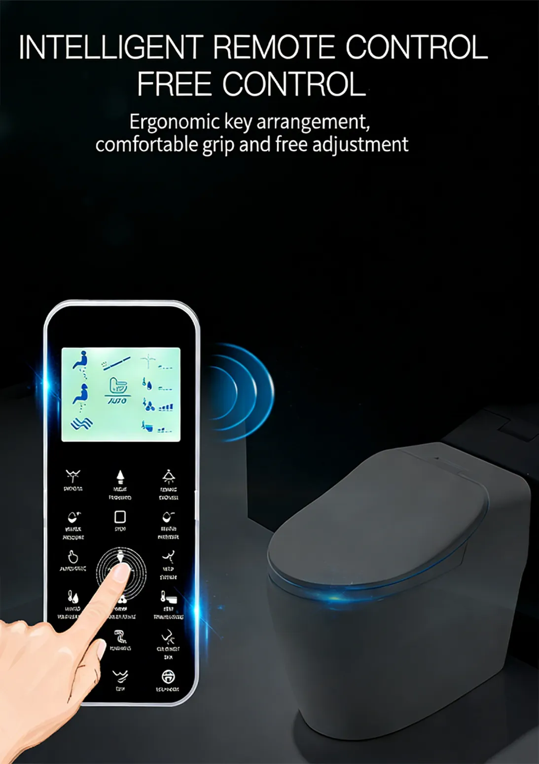 smart toilet with intelligent remote control for villa